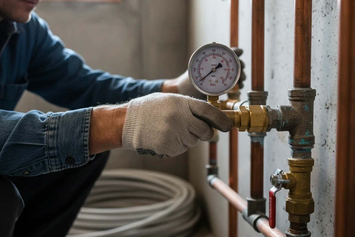 Pressure testing a repaired line during Water Line Repair in Kellerton