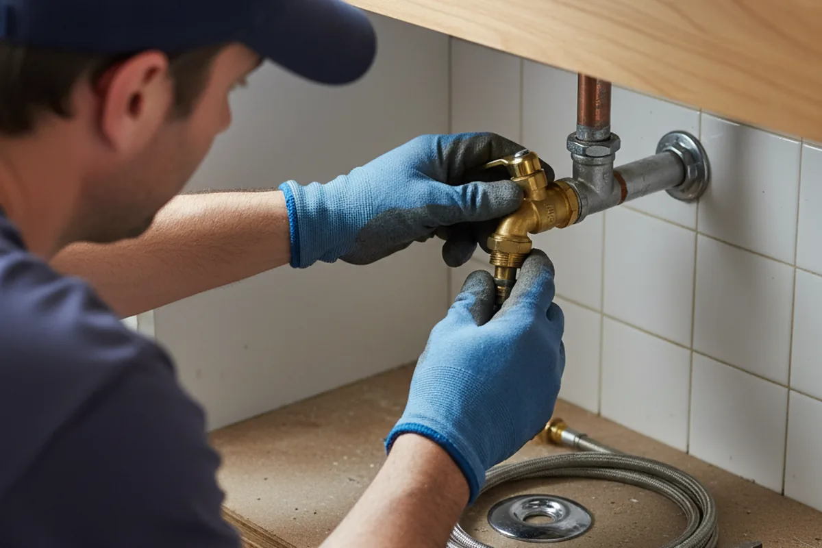 Shutoff valve and fitting work during Faucet and Fixture Repair in Kellerton